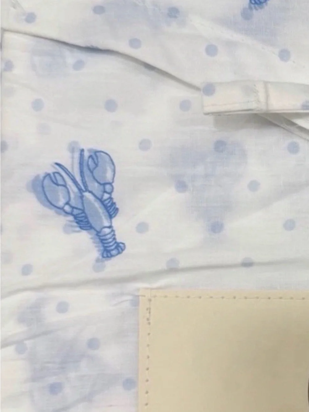 Laura Ashley QUEEN Lobster Polka Dot Blue 4Pc Sheet Set 100% Cotton Percale
